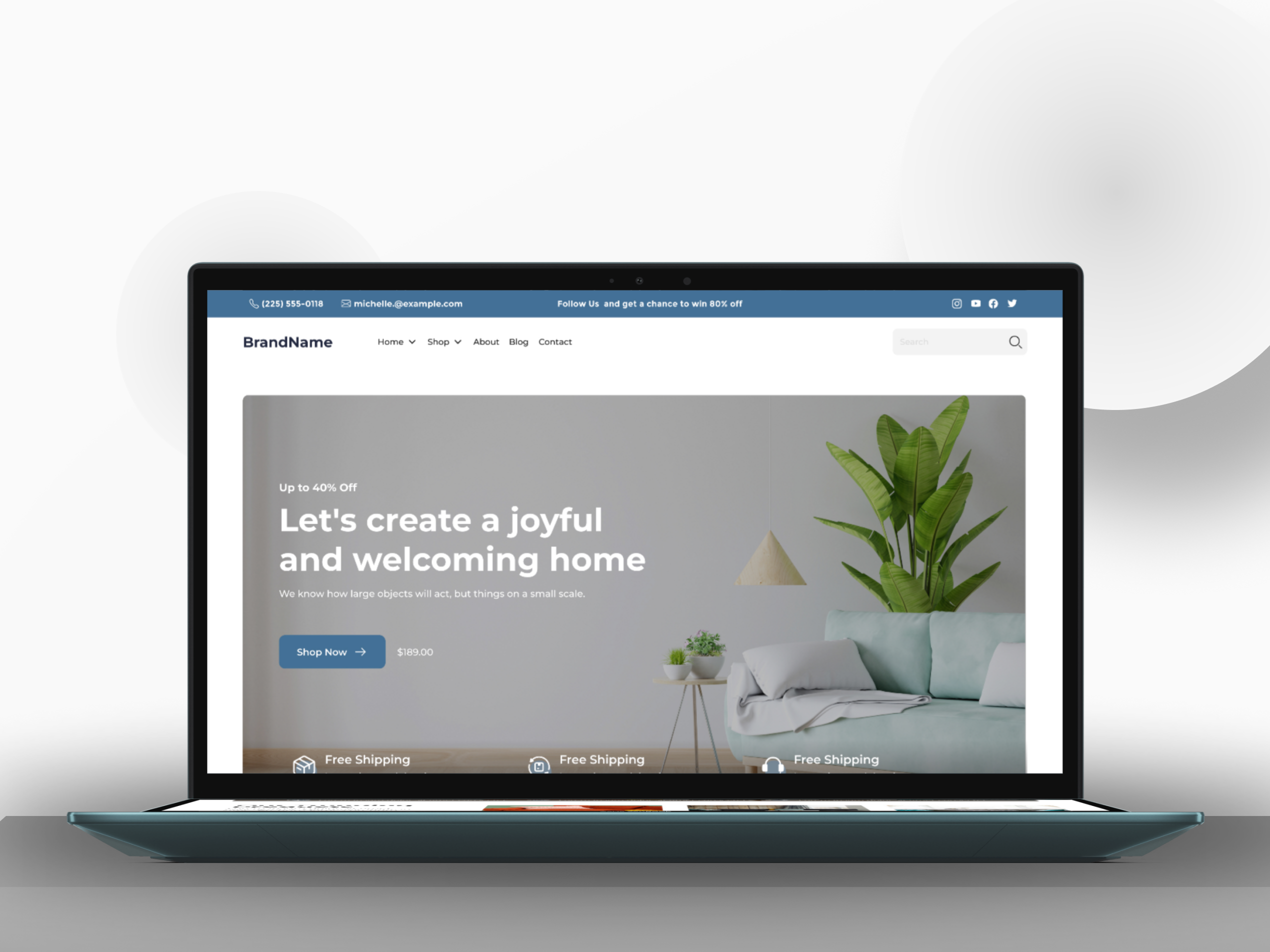 Interior Furniture Website animation branding design furniture graphic design landingpage modern simple ui uiux ux website