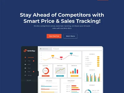 Landing page UI design for Amazon SaaS app amazon creative saas ssssapp tech ui
