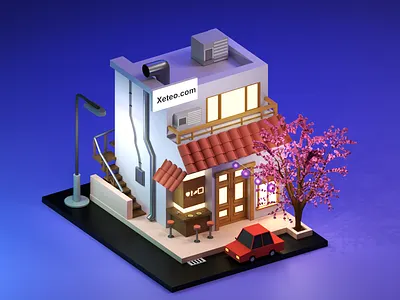 Building 3D Illustration 3d 3d art 3d artwork 3d design 3d illustration 3d model 3d modeling artwork building design environment environment illustration graphic design house illustration