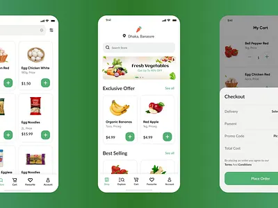 Modern Grocery eCommerce Website & App UI Design ismailprodhan