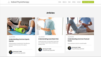 Kabod Physiotherapy Website figma health ui website