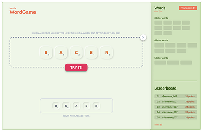 WordGame app dev game webapp website