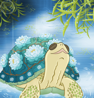 Turtle Zen 2d animals anime anime artwork art artwork book illustration cartoon design digital art drawing illustration ui