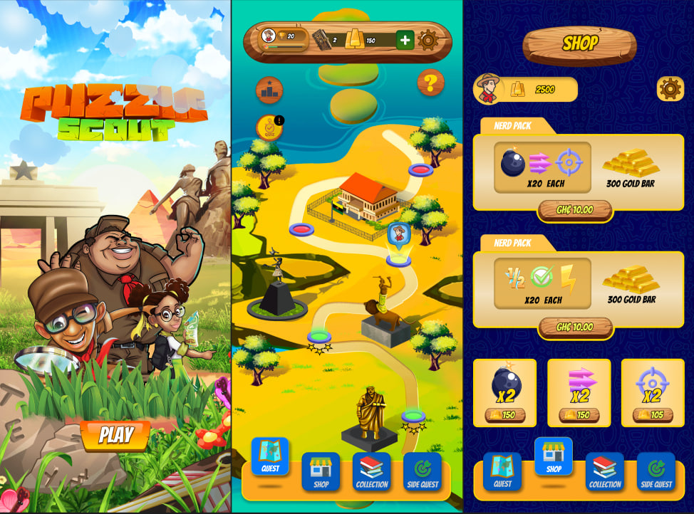 Puzzle Scout Game adventure figma game ui