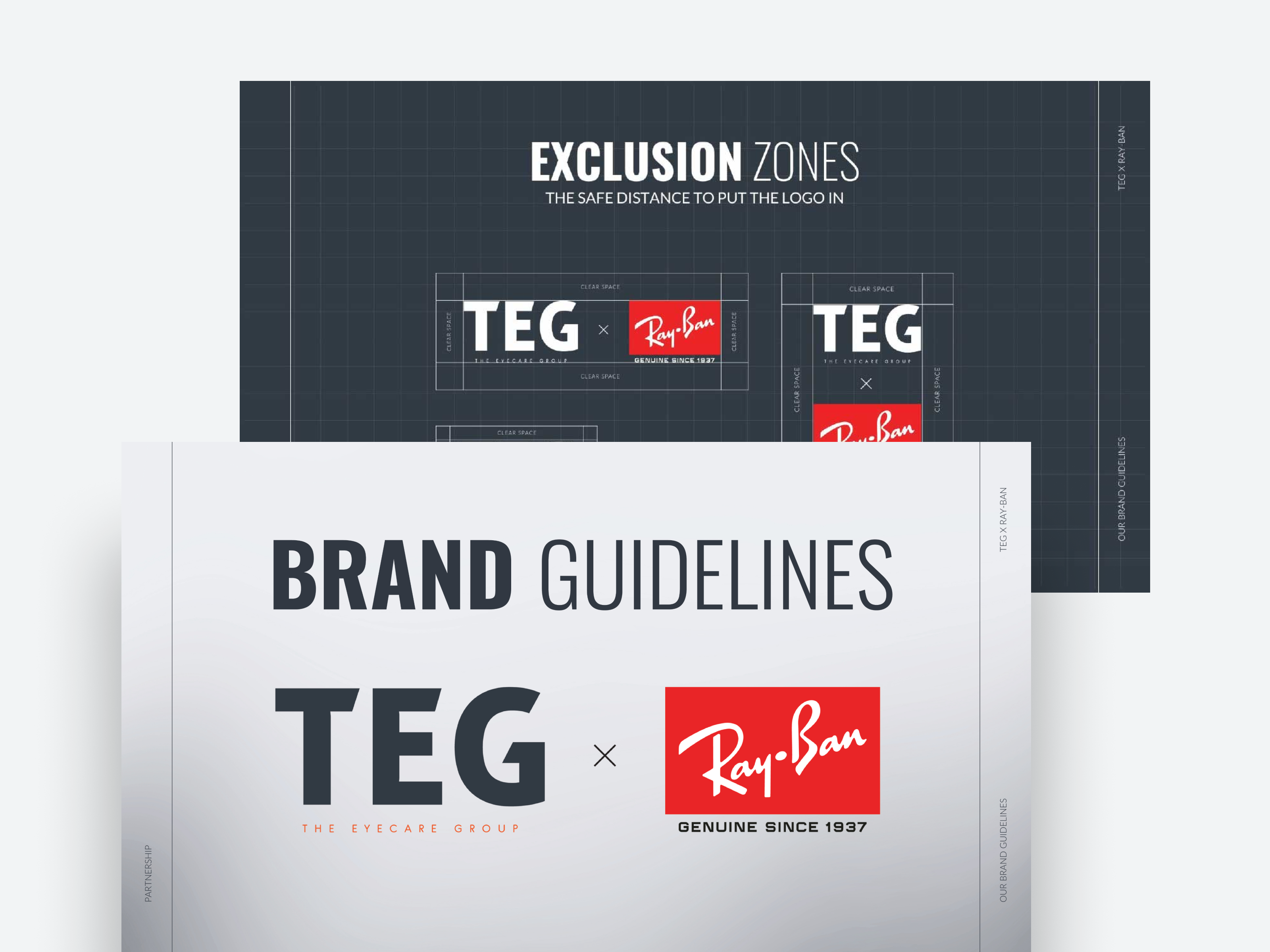 Brand Guidelines for TEG x RayBan Brand Partnership branding teg x rayban