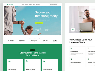 EverSure – Clean & Trustworthy Insurance Landing Page UI dashboard design figma figma design framer graphic design landing page saas ui ux web design webflow website design