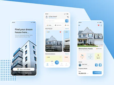 Real Estate App UI Design app ui booking app hotel booking app mobile app real estate real estate app real estate app ui rent home app room booking app ui design