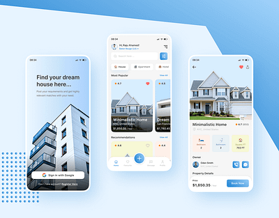 Real Estate App UI Design app ui booking app hotel booking app mobile app real estate real estate app real estate app ui rent home app room booking app ui design