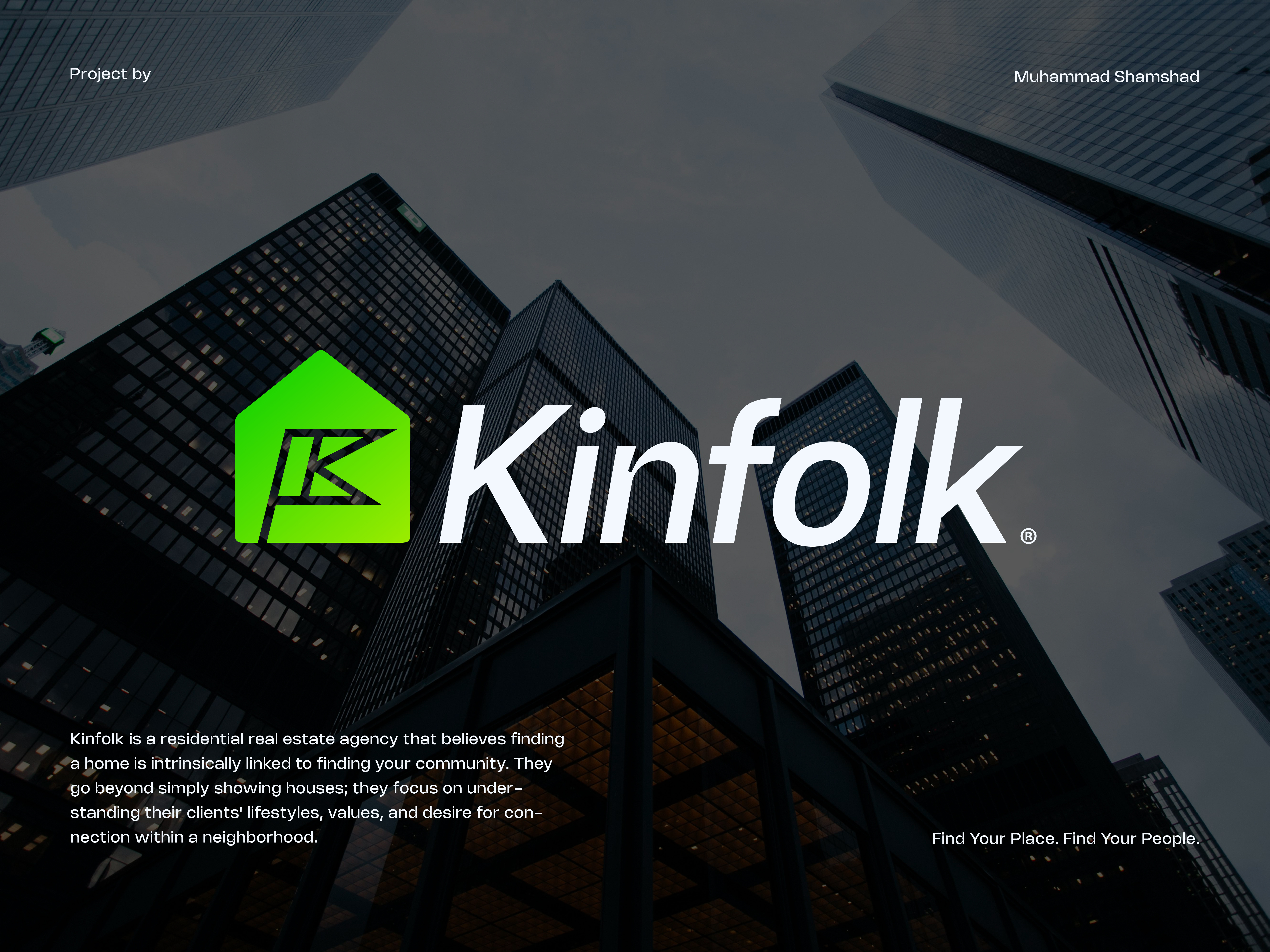 KinFolk® Visual Identity brand branding design graphic design identity logo logodesign property real estate realters
