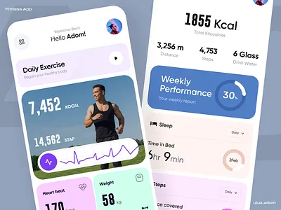 Fitness App app app design app ui fitness fitness app health app ui ux workout app
