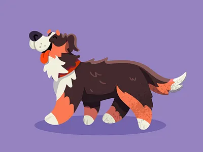 Cute Pup bernese mountain cartoon character colorful cute dog illustration playful puppy vector
