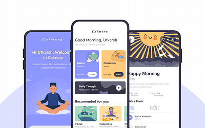 Meditation Mobile App UI/UX Design branding branding design case study uiux doctor mobile app graphic design health mobile app landing page medical mobile app meditation mobile app mind calm mobile apps mobile app mobile app design ui uiux website design