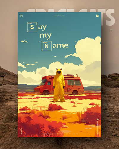 Say my name 😼 ai branding cat daliy design illustration poster print