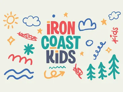 Iron Coast Church KIDS Branding / Brunswick, Maine branding brunswick crayons hand drawn illustrated illustration kids logo maine
