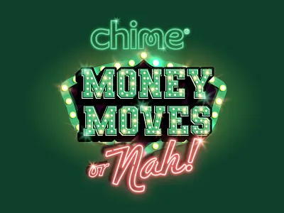 Chime - Money Moves game show illustrated illustration logo