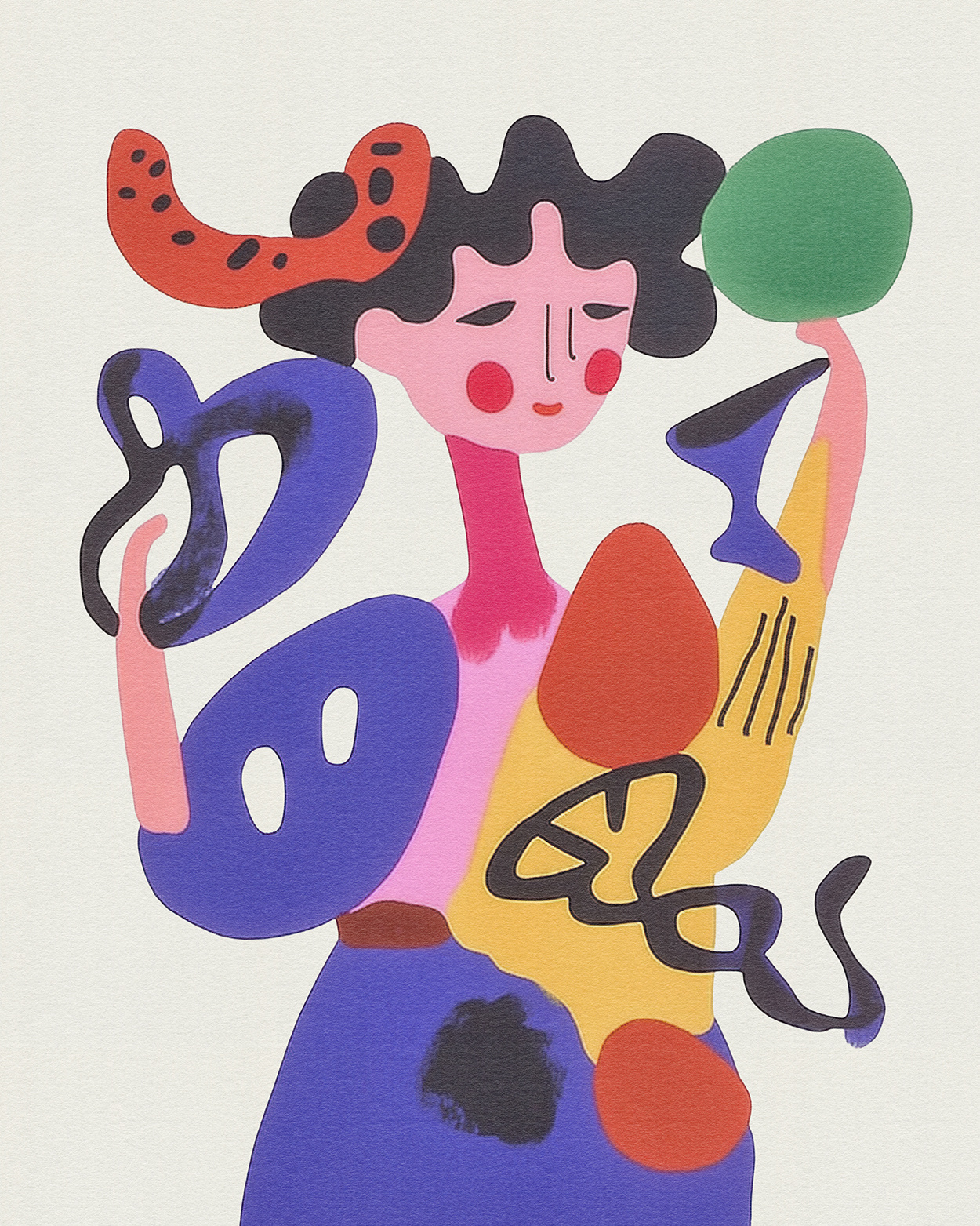 Chromatic Whimsy: Bold Faces in Abstract Motion abstract faces abstract portrait art art series bold character design bold design colorful characters colorful modern illustration contemporary art contemporary face art graphic expression minimal doodle art minimalist graphic painting modern art posters modern illustration playful abstract expressionism primary color art series surreal human figures surreal portraits whimsical doodle artwork whimsical style