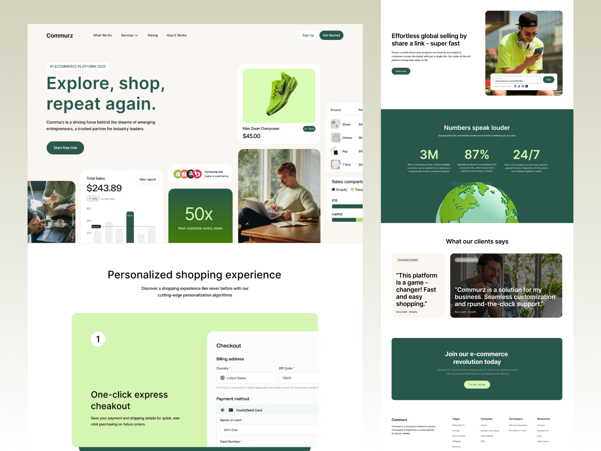 E-Commerce Landing Page 3d agency animation app branding design e commerce flat graphic design icon illustration logo minimal motion graphics typography ui ux vector web website