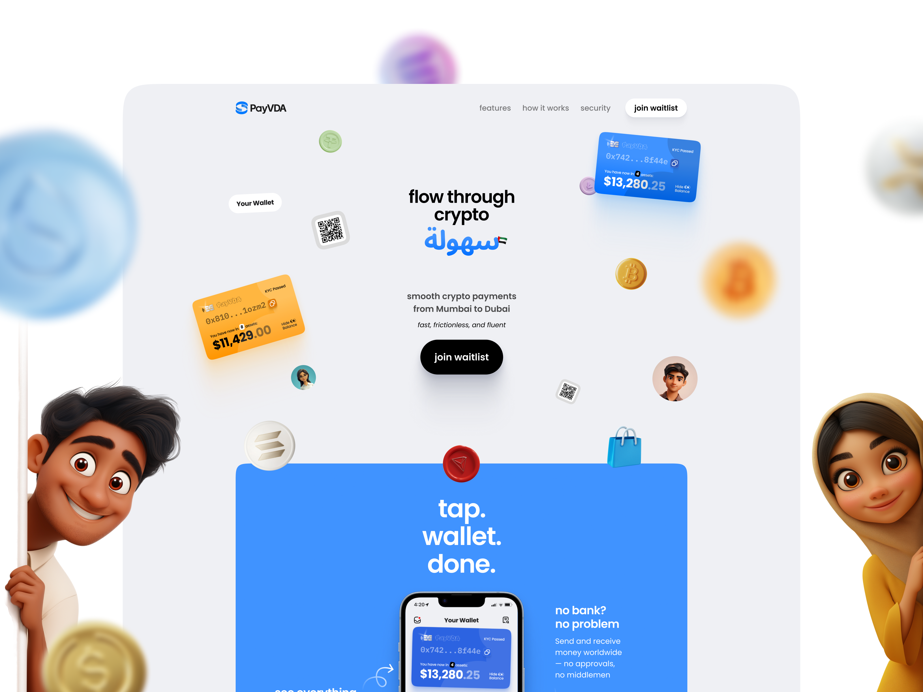 Example of Landing Page Design · Web3 / Fintech