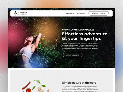 Alpenglo Apothecary design glow light theme natural ui ux web design website design
