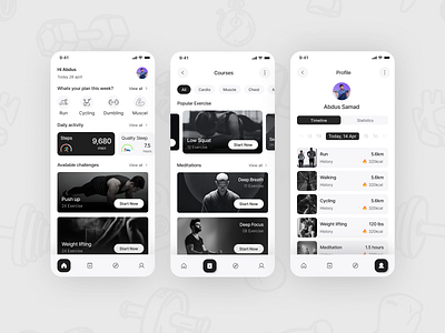 Fitness training mobile app UI fitenss fitness mobileappui fitness training fitnessapp fitnesstracker fittech healthcare mobile app healthecare healthmotivation mobileappui ui design ux design workout