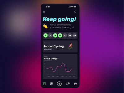Workout app concept fitness health mobile app