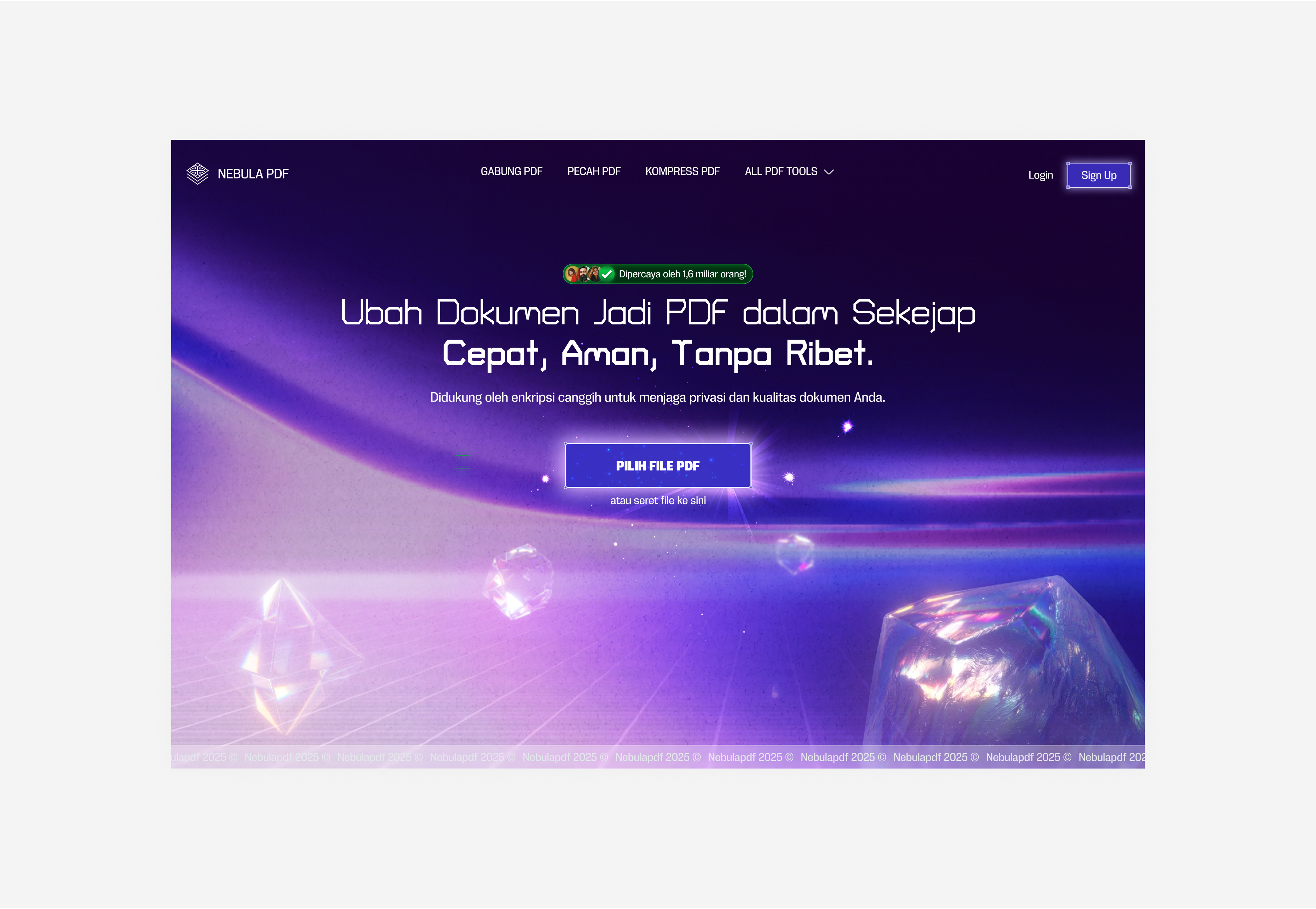 Nebula PDF - Saas Document Converter 🪐 ai inspired branding dark theme digital product galaxy theme landing page modern ui pdf editor pdfconverter product design saas saas product spaceui ui uidesign uiux ux web design web tools webapp
