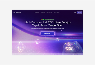 Nebula PDF - Saas Document Converter 🪐 ai inspired branding dark theme digital product galaxy theme landing page modern ui pdf editor pdfconverter product design saas saas product spaceui ui uidesign uiux ux web design web tools webapp