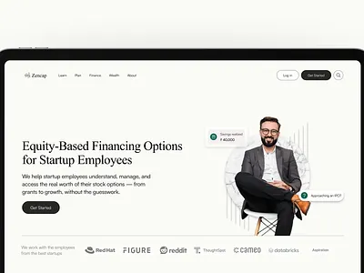 Zencap – Startup Equity Landing Page @figma branding cleanui design fintech illustration minimal productdesign typography ui