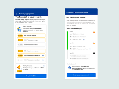Booking.com Loyalty: Re-design concept booking.com cars concept figma hotels loyalty rewards travel ui ux
