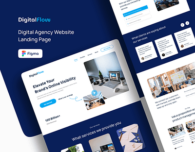 Digital Agency Website Landing Page Design agency landing page digital agency digital agency website ui uiux ux web app website design website ui
