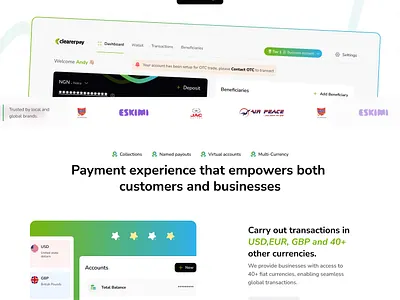 Fintech Landing Page fintech landing page ui ux web