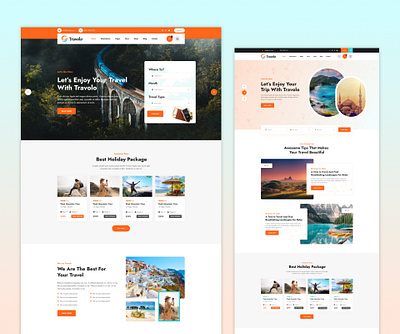 Travolo - Travel Agency & Tour Booking Template app branding design graphic design illustration template theme travel typography ui uiux ux webdesign website