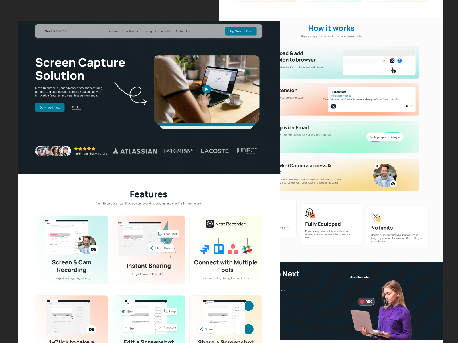 Landing Page Design chrome creative dubai designer extension saas website ui ux web app web design website website designer