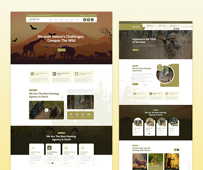 Huntar - Hunting & Outdoor Hobby Template app branding design graphic design illustration typography ui uiux ux webdesign website