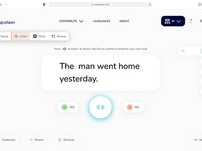 Language Listening Platform app dashboard listening ui webapp