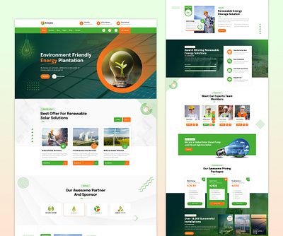 Energiso - Solar Technology & Renewable Energy Template app branding design eco graphic design green green energy power solar solar power template theme typography ui uiux ux webdesign website
