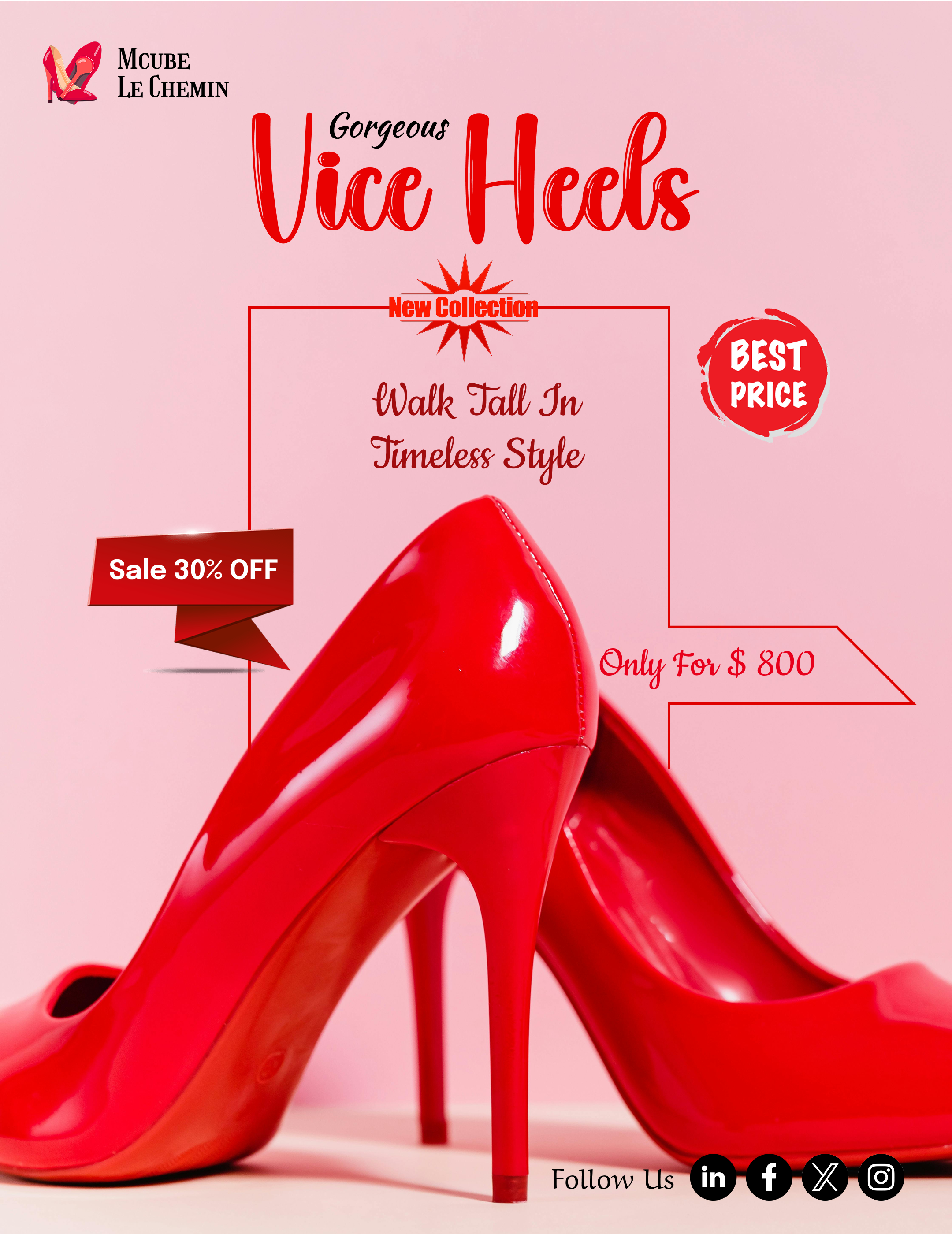 Vice Heels Poster Design 3d animation branding design figma graphic design illustration logo modern fashion print ui website