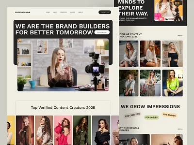 CreatorsHive Agency Landing Page UI Design agencydesign content creator creativeagency design digitalagency landingpage portfolio ui ux uxdesign uxui webdesign