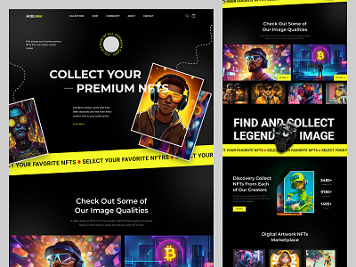 HODLMint NFTs - NFTs Marketplace Website UI Design blockchain cryptoui darkmode defi design landing page nftcollectors nftmarketplace ui ux uxdesign web3design