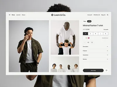 Fashion E-Commerce Store - Product details awsmd beauty clothing store e commerce fashion store website ui graphic design halolab landing page men men fashion minimal online shop product product details product list riyad t shirt ui kit uiux web design