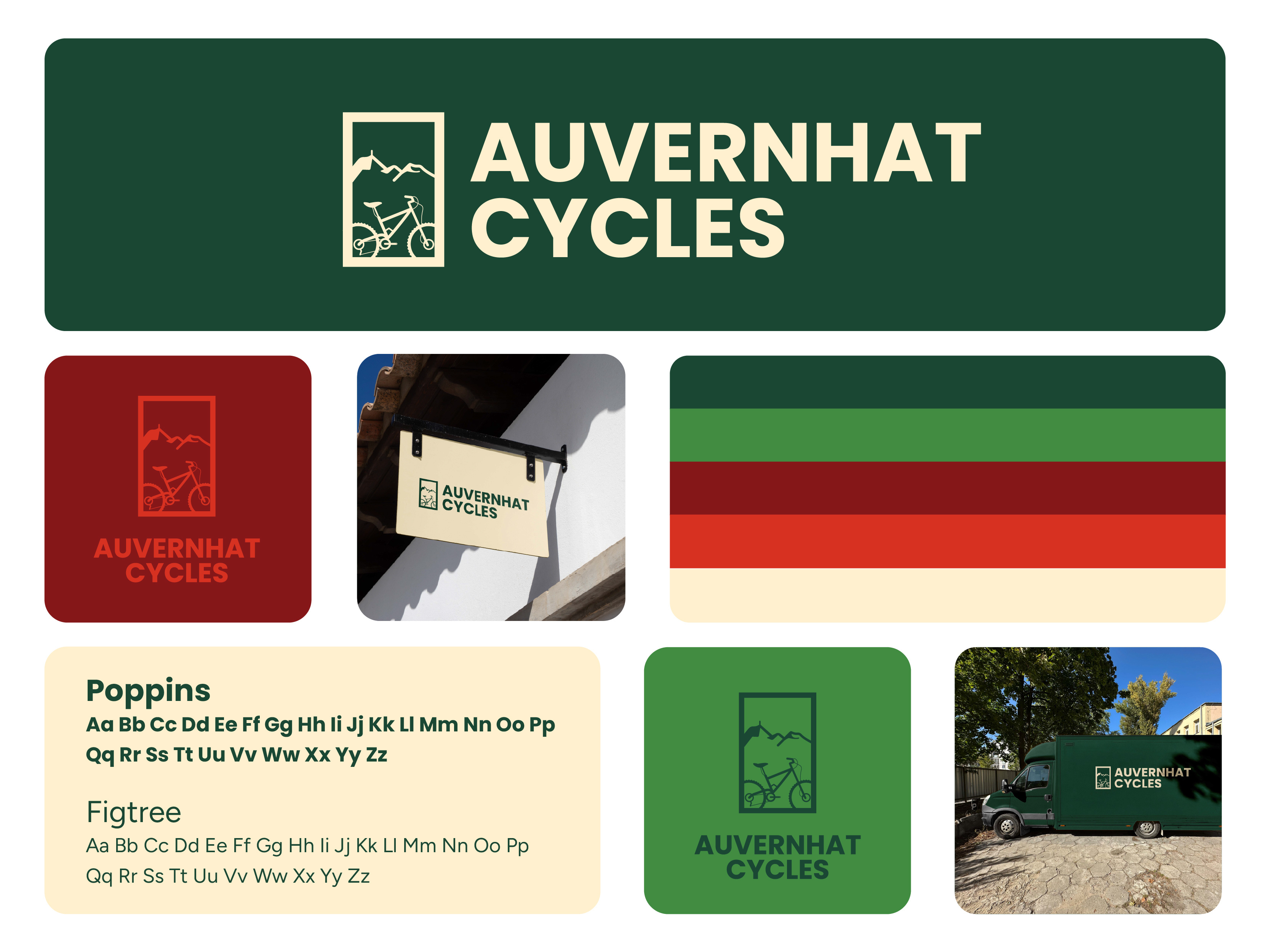 Bike shop branding adobe illustrator bike shop brand design brand designer branding branding kit design dribbble graphic design graphic designer green color palette logo logo design mountain nature rental service typography vector visual identity wordmark