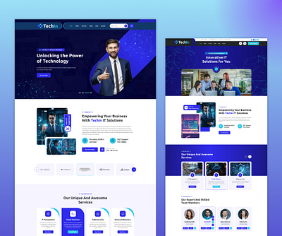 Techin – IT Services and Technology Template app business business consulting business solution consulting creative solution design graphic design it it business it service it solution solution tech technology technology service template theme ui uiux