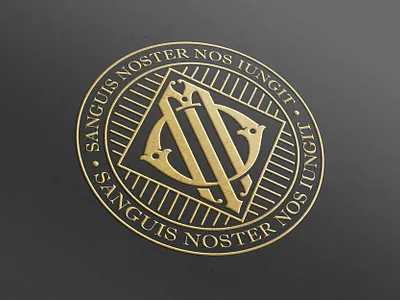 Monogram Badge Logo badge branding crest emblem gold graphic design logo luxury patch seal wax
