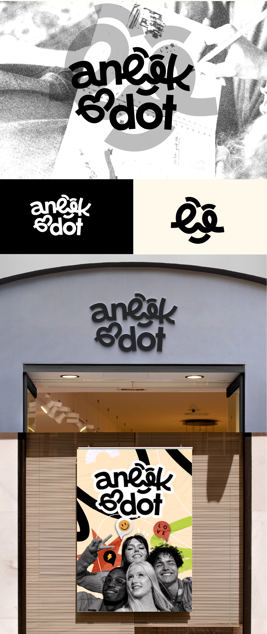 LOGO DESIGN-ANEEK&DOT brand identity branding design happiness illustration logo modern modern logo playful ui