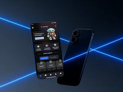 AI Chatbot Mobile App 😎 aichatbot mobile app mockup modern design ui ux