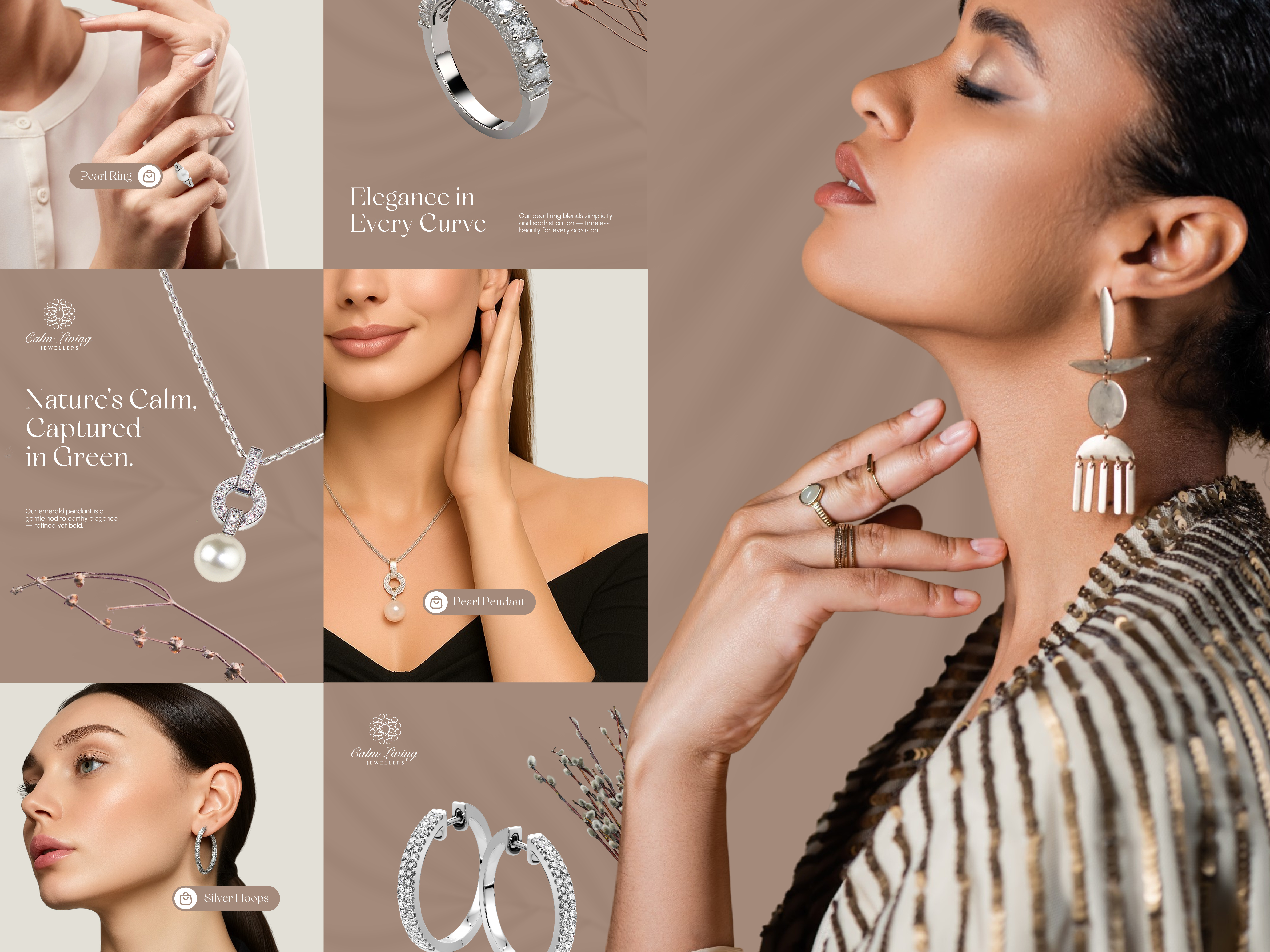 Social Media | Calm Living Jewellery advertising branding design fashion graphic design instagram jewellery jewelry design jewelry social media post modern post social media social media design social media post socialmedia