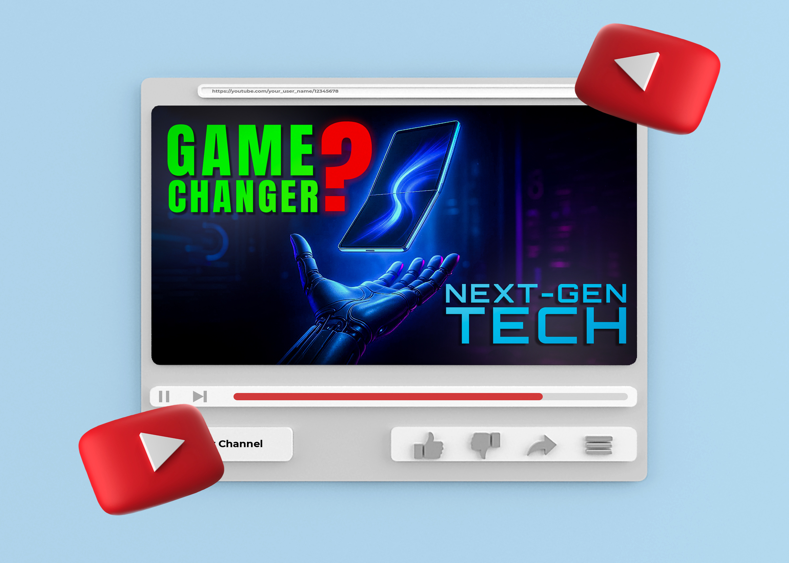 Tech YouTube Thumbnail Concept tech tech gadget thumbnai design thumbnail youtube thumbnail design youyube thumbnail