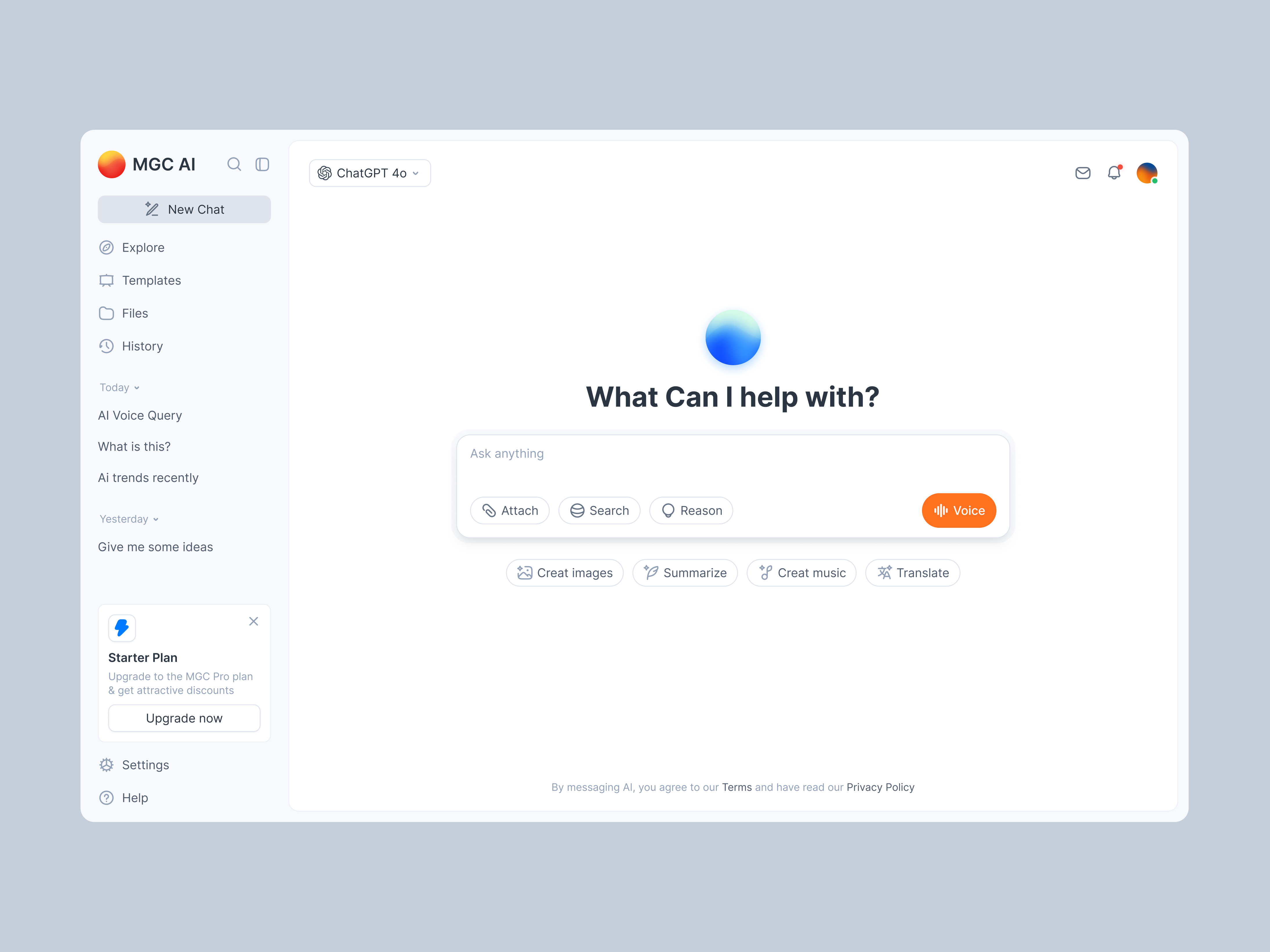 AI Chat page ai ai assitant ai chat artificial intelligence chat gpt mingcute robot