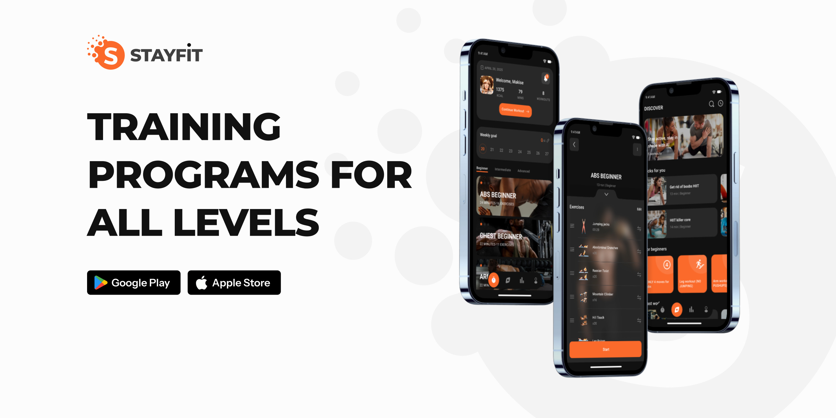 Example of Stayfit Mobile App