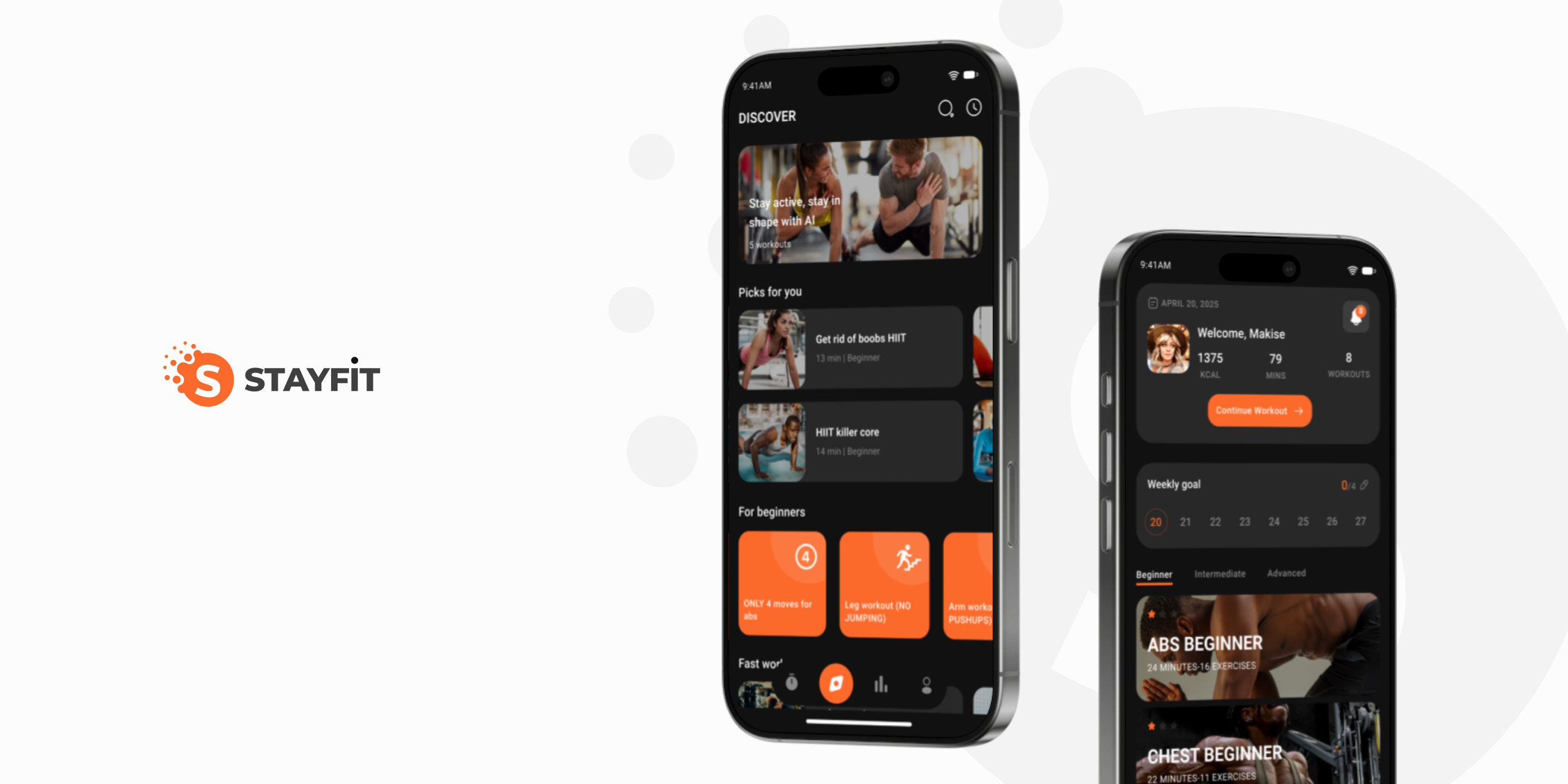 Example of Stayfit Mobile App